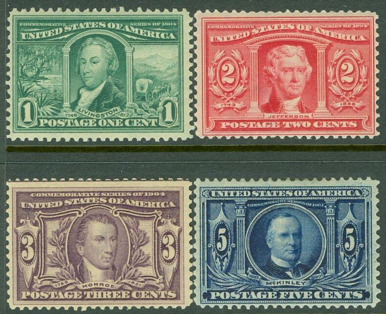 EDW1949SELL : USA 1904 Scott #323-26 Mint Original Gum. All Very Fresh. Cat $195