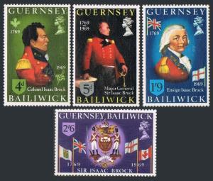 Guernsey 24-27,MNH.Michel 24-27. Sir Isaac Brock,commander of Quebec garrison.