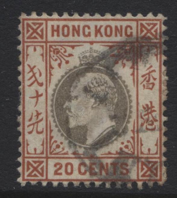 Hong Kong - Scott 78 - King Edward VII - Definitive -1903 -FU - Single 20c Stamp