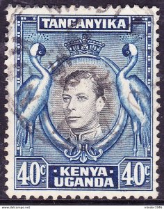 KENYA UGANDA TANGANYIKA 1952 KGVI 40c Black & Blue SG143 FU