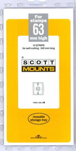 Scott/Prinz Pre-Cut Strips 240mm Long Stamp Mounts 240x63 #939 Clear