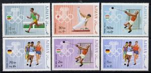 Ajman 1970 Olympics (from 1960 to 1976) perf set of 6 unm...