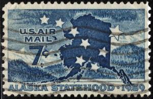 SC#C53 7¢ Alaska Statehood Single (1959) Used