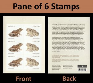 Canada 3421-3422 Endangered Frogs pane 6 MNH 2024