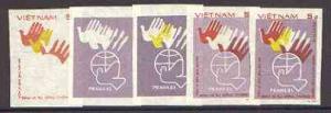 Vietnam 1983 World Peace Conference 5d set of 5 imperf pr...