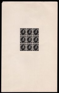 MOMEN: US STAMPS CSA # 10c PROOF ESSAY SHEET OF 9 LOT #19717