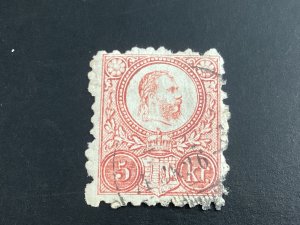 Hungary #3a used 1871 5k brick red