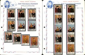 Sharjah Stamp Collection on 4 White Ace Pages, John Kennedy