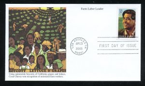 Labor Leader Cesar Chavez UA Mystic cachet FDC