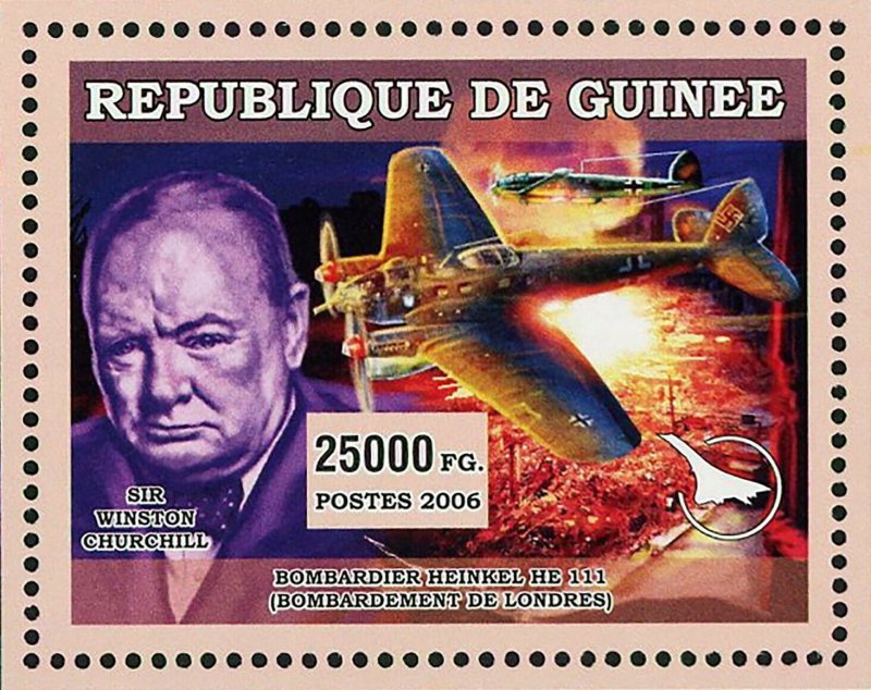 Military Airplanes Stamp Sir Winston Churchill London Bombardement S/S MNH #4511