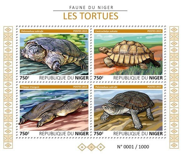 NIGER - 2015 - Turtles/Tortoises - Perf 4v Sheet - Mint Never Hinged