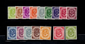 Germany #670 - #685 (Michel #123 - #138) Very Fine Mint Never Hinged Set