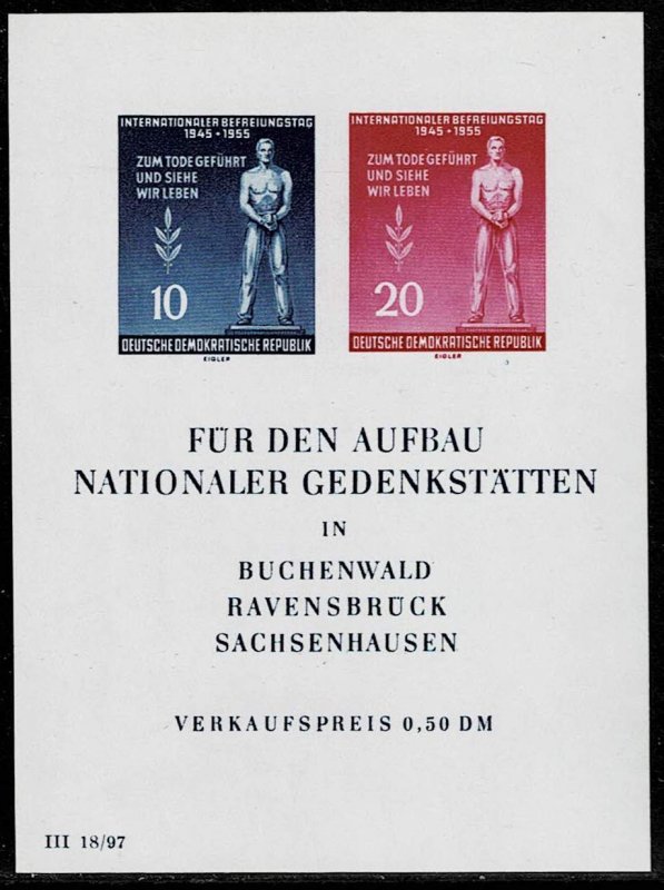 Germany DDR 1955,Sc.#237a MNH s./s., Liberation from fascism