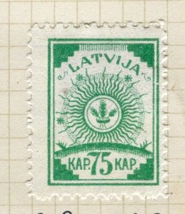 LATVIA; 1919 early Perf No Watermarked issue Mint hinged 75k. value