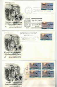 LINDBERGH Airmail Aviation 1710 Artcraft SET OF 6 Diff. + Pictorial Cancels