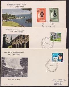 NORFOLK IS 1964 3 various FDCs..............................................4553