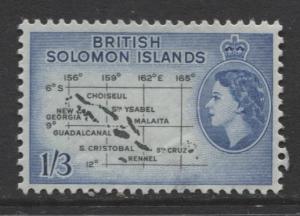 Solomon Is. - Scott 100 - QEII - Definitives -1965 -MLH - Single 1/3d Stamp