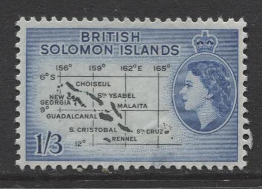 Solomon Is. - Scott 100 - QEII - Definitives -1965 -MLH - Single 1/3d Stamp