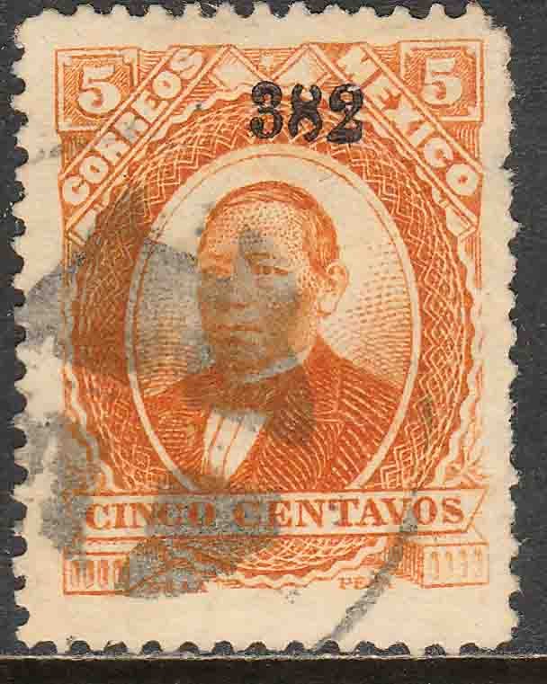 MEXICO-Veracruz 133, 5¢ 382 JUAREZ, USED, CORK CANCEL. F-VF. (962)