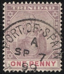 TRINIDAD 1895  Sc 76  1d  Used, Port-of-Spain 1899 cancel