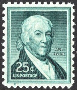 SC#1048 25¢ Paul Revere Single (1958) MNH