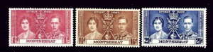 Montserrat 89-91 Hinged 1937 KGVI Coronation