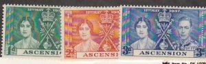 ASCENSION ISLAND #37-9 MINT HINGED COMPLETE