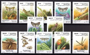 Mauritania 1989 Sc#647/658 LOCUSTS/MOTHS/LADYBUGS/INSECTS  Set (12) MNH