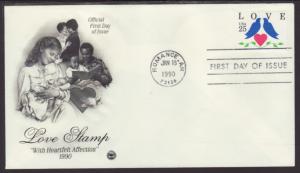 US 2440 Love Birds 1990 PCS U/A FDC