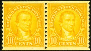 US Stamps # 603 MNH Superb Choice Pair