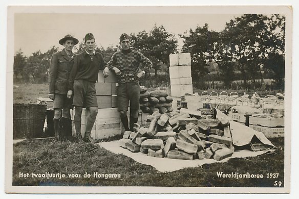 Picture Postcard / Postmark / Stamp Netherlands 1937 World Jamboree Bloemendaal 