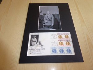 Mannerheim photograph and 1960 USA FDC mount matte size A4