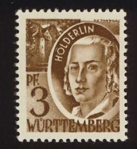 Wurttemberg  Sc# 8N2  3pf Friedrich Holderlin - MNH