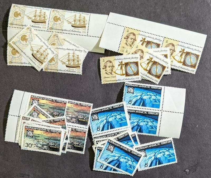 EDW1949SELL : AUSTRLIA ANTARCTICA. 1971-72 Sc #L19-20 (12 Cplt), L21-22 (6 Cplt)