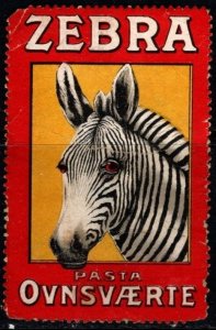 Vintage  Denmark Poster Stamp Zebra Pasta Oven Black Your Tiled Stove Shines