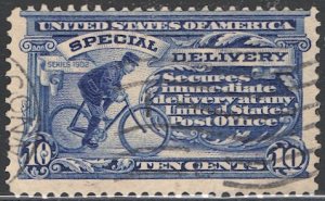 US 1911 Sc E6 Used Special Delivery F, Bicycle Messenger