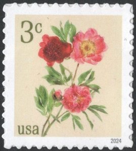 SC#5899 3¢ Peonies Single (2024) SA