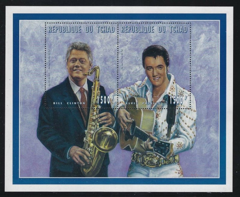 Chad 1996 President Clinton & Elvis S/S Sc# 671 NH