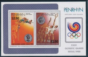 Penrhyn # 363, Seoul Summer Olympics, Souvenir Sheet, NH, 1/2 Cat.