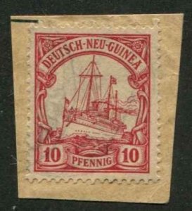 German New Guinea SC# 9 Kaiser's Yacht 10p used on piece