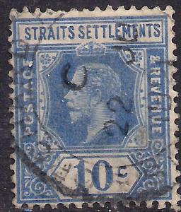 Straits Settlements 1912 - 23 KGV 10ct Blue SG 203 ( L501 )