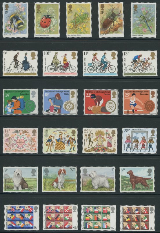 Great Britain - 50 different modern mint-nh commemoratives - 12 sets