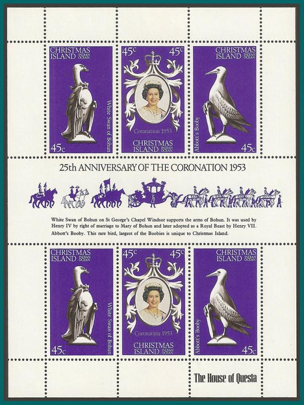 Christmas Island 1978 Coronation, sheetlet MNH 87,SG96a