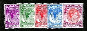 1952 Malacca  Sc# 22-26 MNH** cv $26.75 ( 8011 BCXX )