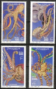 {V} Somalia 2000 Marine Life Octopus set of 4 MNH **