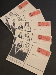 THIRD REICH FELDPOST WINSTON CHURCHILL WWII German Propaganda Postcard lot x 5
