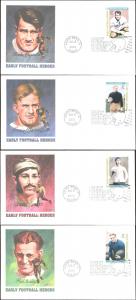 #3808-11 Early Football Heroes Fleetwood FDC Set