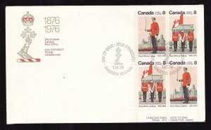 Canada-Sc#693a-stamps on FDC-LR plate block-RMC-1976-