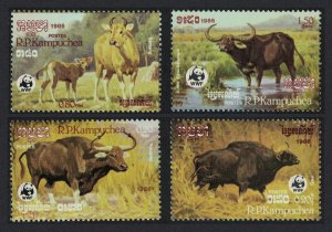 Kampuchea WWF Cambodian Cattle 4v 1986 MNH SC#745-748 SG#781-784 MI#823-826