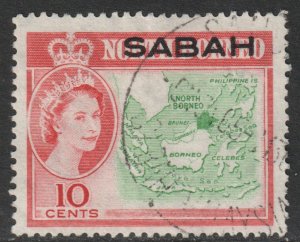 Malaya Sabah Scott 5 - SG412, 1964 Elizabeth II 10c used